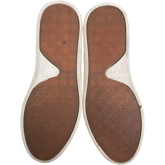 UGG Sneaker Silver Adley Perf Stardust Almond Toe Leather Slip On Shoe 7 - Picture 7 of 8